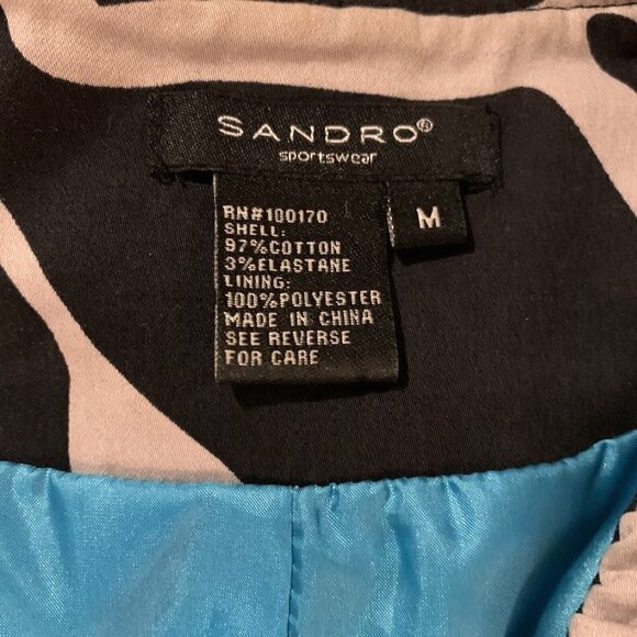 Sandro. Size Medium. Flashy Ruffled Lined Jacket or Blouse. Pockets. B69 - Picture 5 of 6